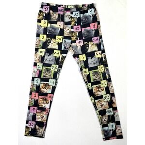 L.O.L. Vintage Leggings Women's XL Cat Emoticons Yoga Pants